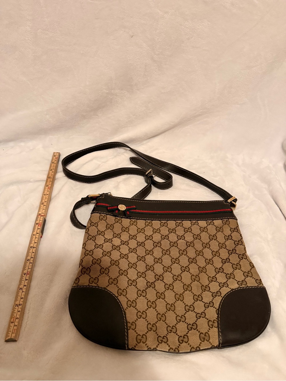 Gucci GG Canvas Mayfair Crossbody Bag Beige brown